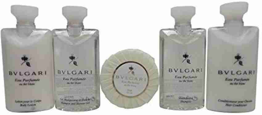  BVLGARI Au The Blanc (White Tea) Shampoo and Shower Gel Travel  Size, 2.5 Ounce Bottles - Set of 3 : Beauty & Personal Care