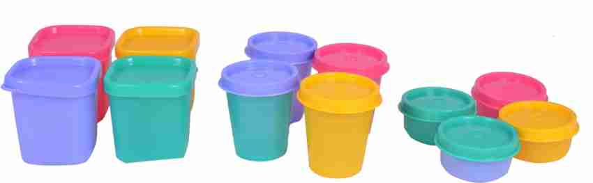 Tupperware Small Round Container 80ml (2 PCS) or Mini Round Container 30ml  (2 PCS) - Yellow / Purple / Blue