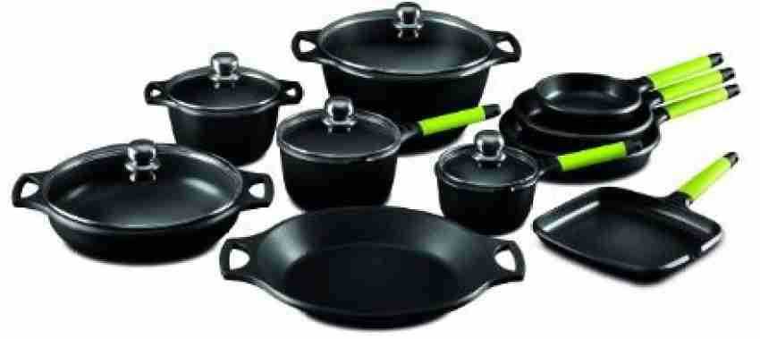 Buy CASTEY GLOBAL, S.L Fundix By Castey 15-Piece Nonstick Cast Aluminum  Induction Set With Removable Kiwi Handles online at