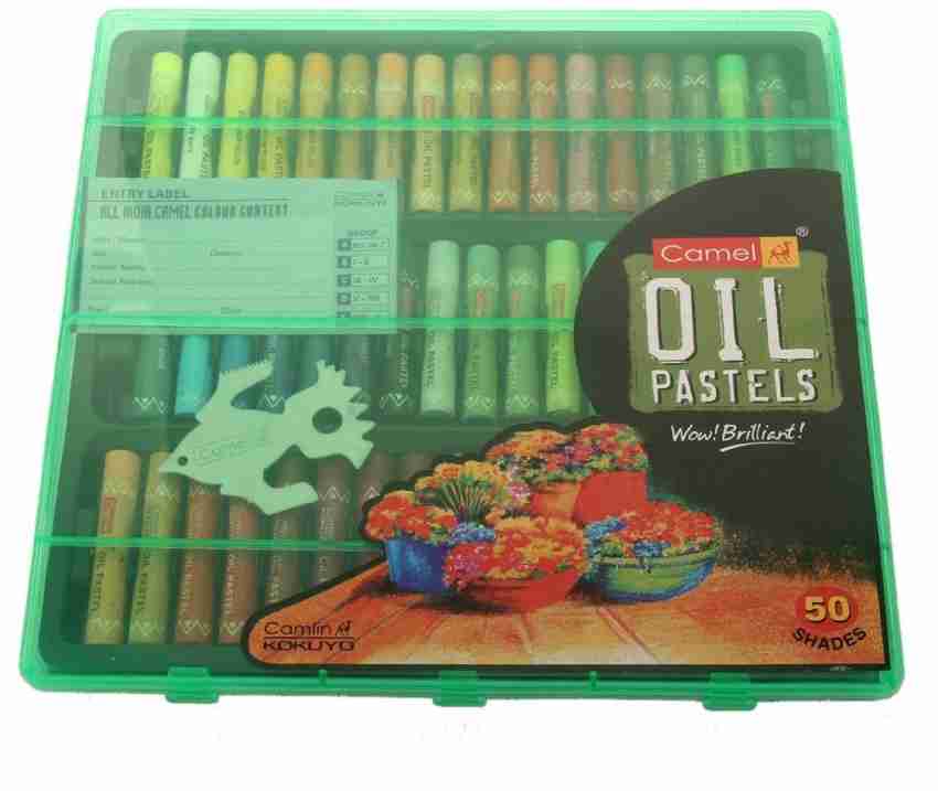 Camlin 50 oil pastels with Reusable Plastic Box - oil pastels