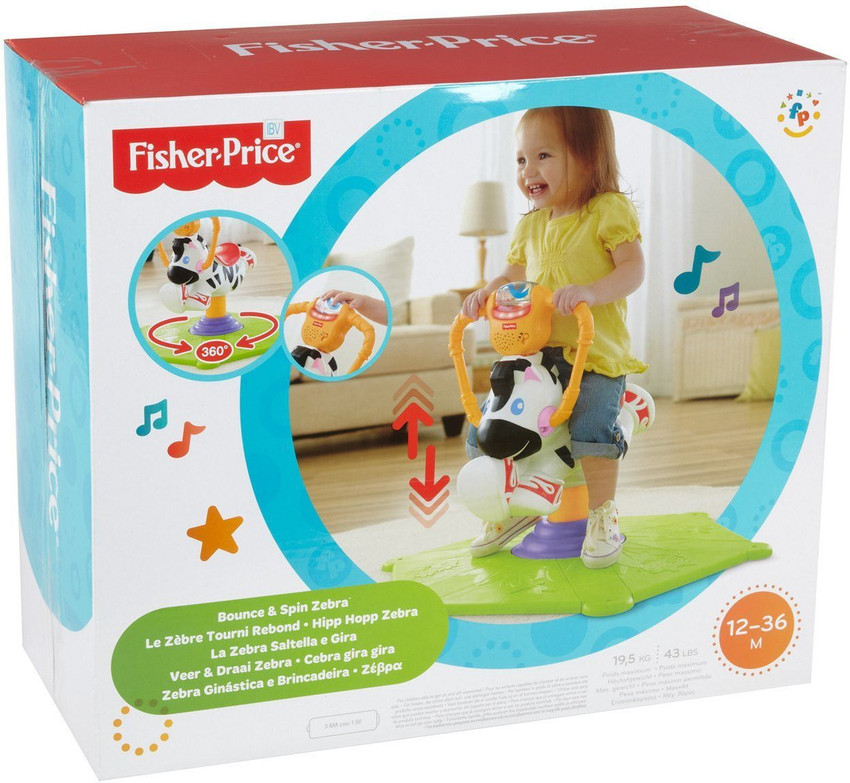 ShaSha Baby Shop - FISHER-PRICE - Zèbre Tourni-Rebond Rose - Jouet