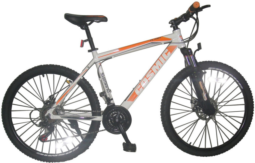 COSMIC FLASH MTB BICYCLE 21 SPEED WHITE ORANGE 26 T Mountain