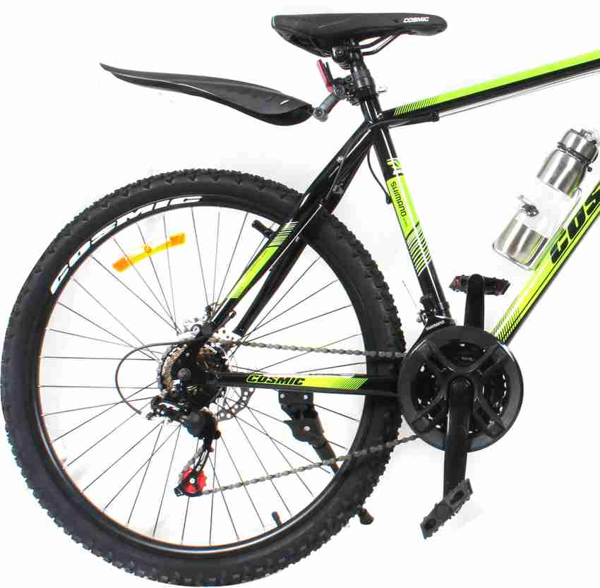 COSMIC ELDORADO 1.0L 21 SPEED MTB BICYCLE BLACK GREEN PREMIUM EDITION 26 T Mountain Hardtail Cycle Price in India Buy COSMIC ELDORADO 1.0L 21 SPEED MTB BICYCLE BLACK GREEN PREMIUM EDITION 26 T Mountai...