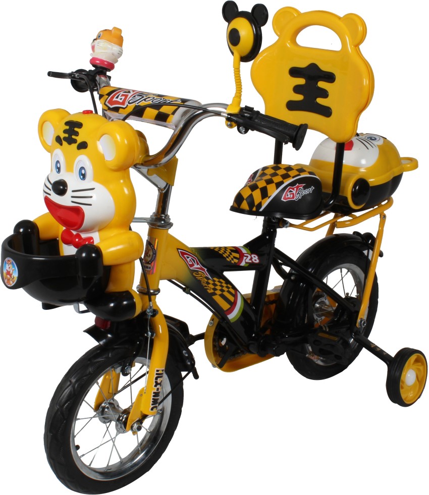 HLX NMC HAPPY TIGER 12 INCH KIDS BICYCLE YELLOW BLACK 12 T