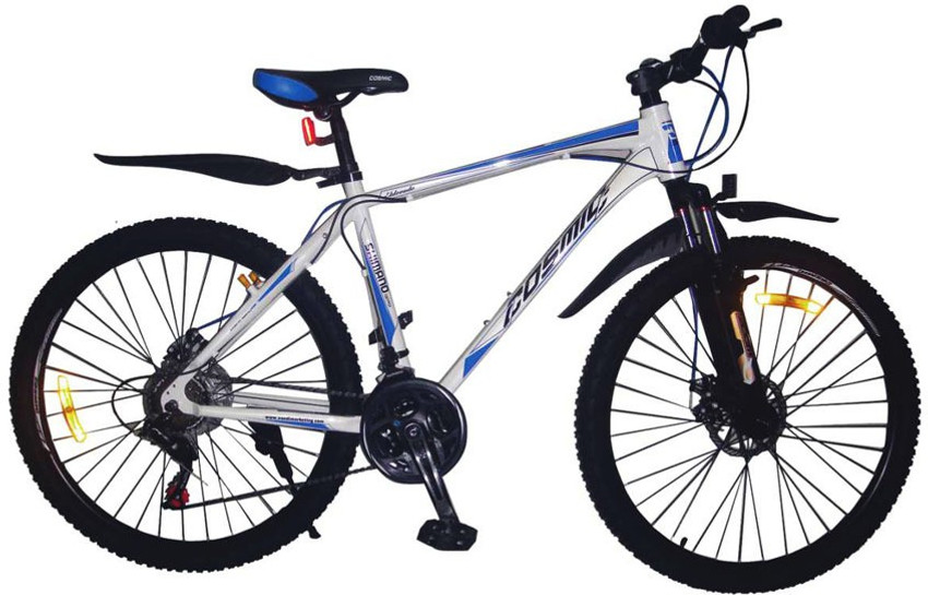 COSMIC ELDORADO MTB BICYCLE BLUE WHITE 26 T Mountain Hardtail Cycle Price in India Buy COSMIC ELDORADO MTB BICYCLE BLUE WHITE 26 T Mountain Hardtail Cycle online at Flipkart