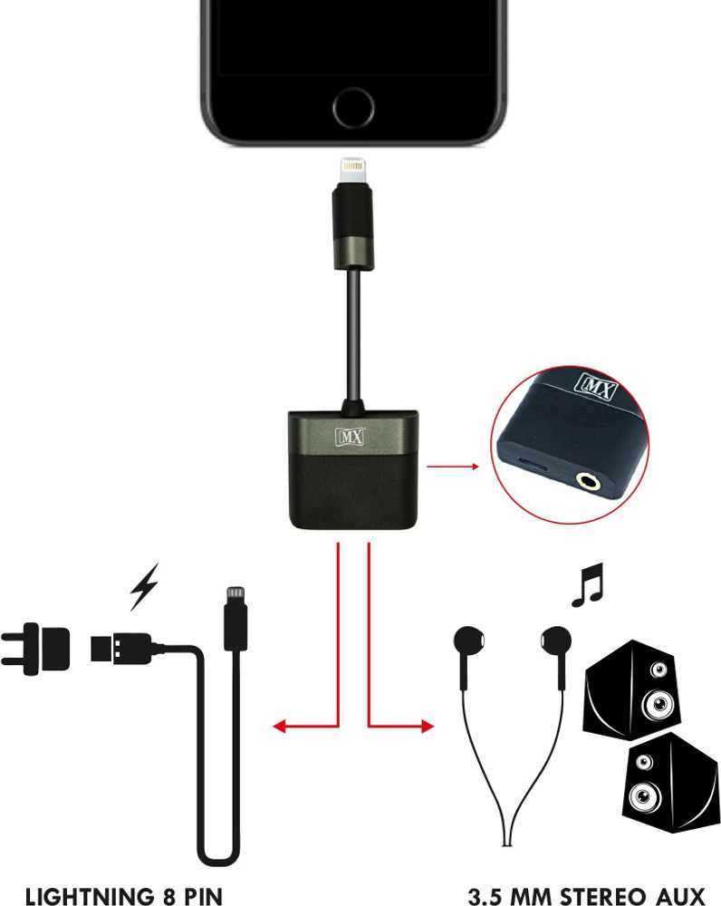 Aux and deals lightning adapter