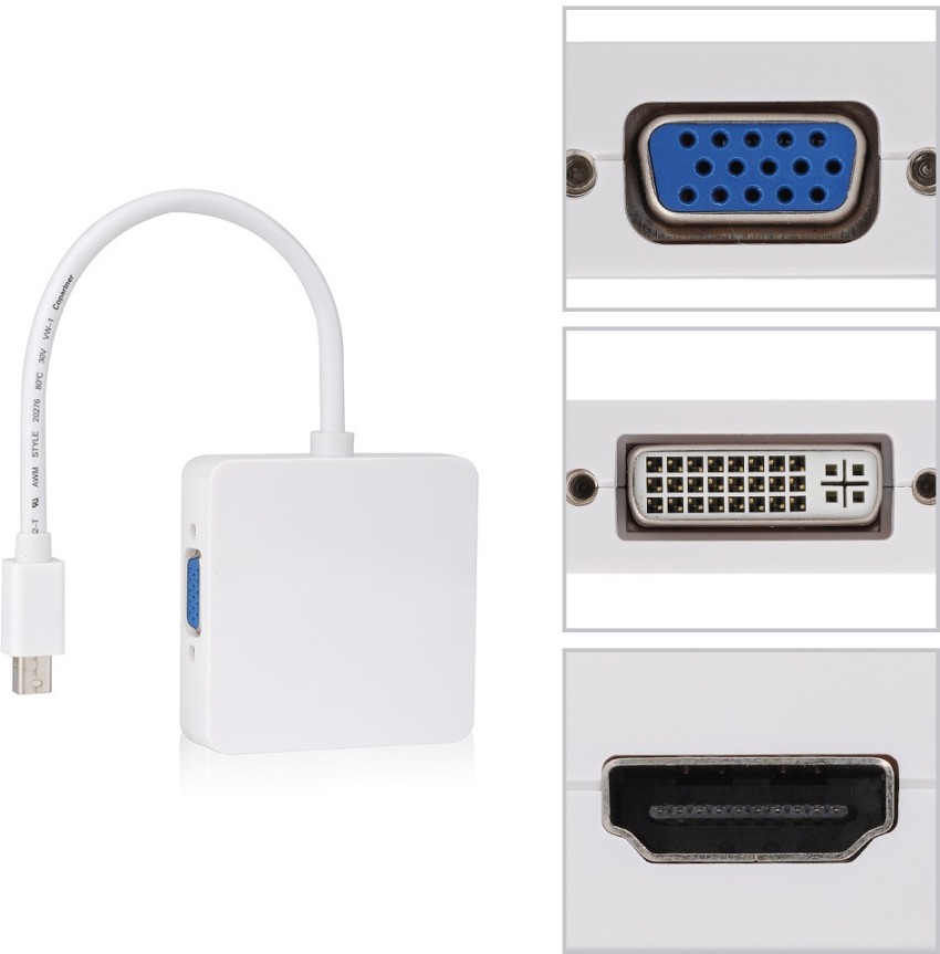 DisplayPort to HDMI, VGA or DVI, 3-IN-1 Adapter