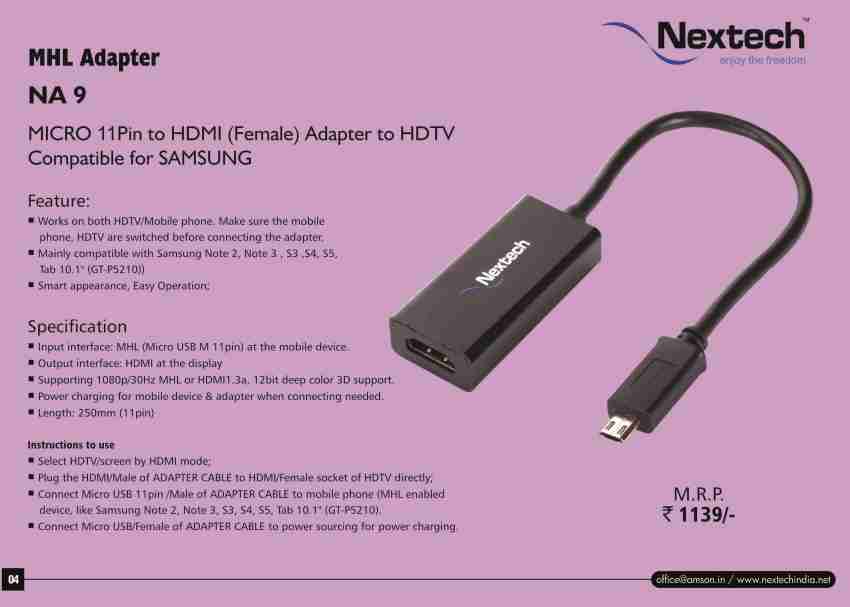 Micro hdmi discount na hdmi kabel