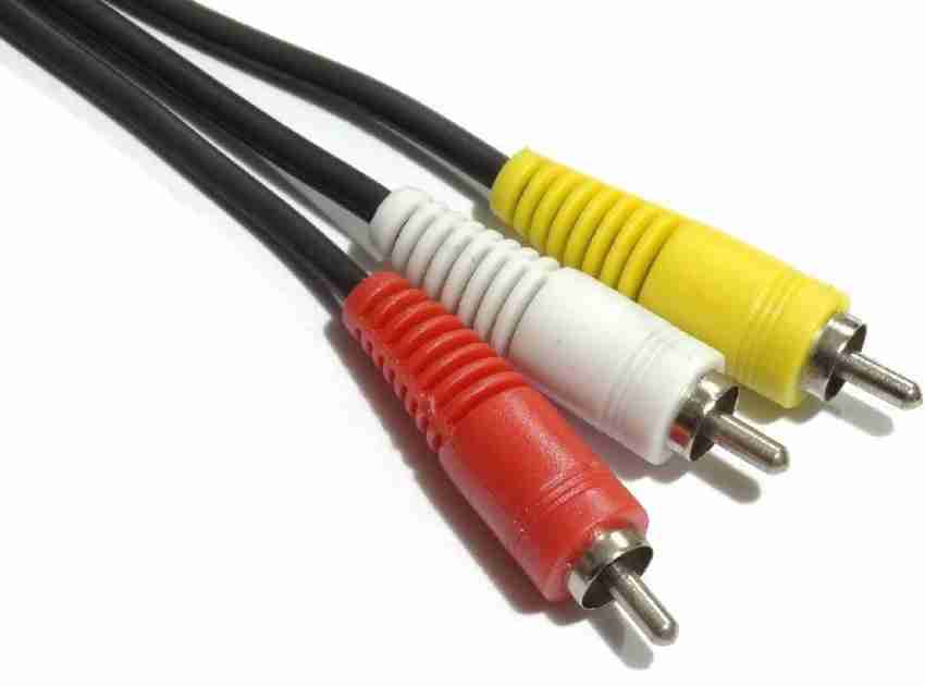 Buy Zyme 1 Meter 3 RCA Composite Audio Video AV Cable TV LCD LED DTH  (Multicolour) Online at Low Prices in India 