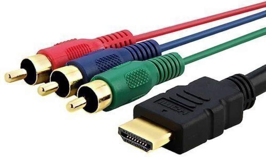 FOX RCA Audio Video Cable 1.5 m 1.5 Meter HDMI To 3-RCA Video Audio AV  Component Converter Adapter Cable - FOX 