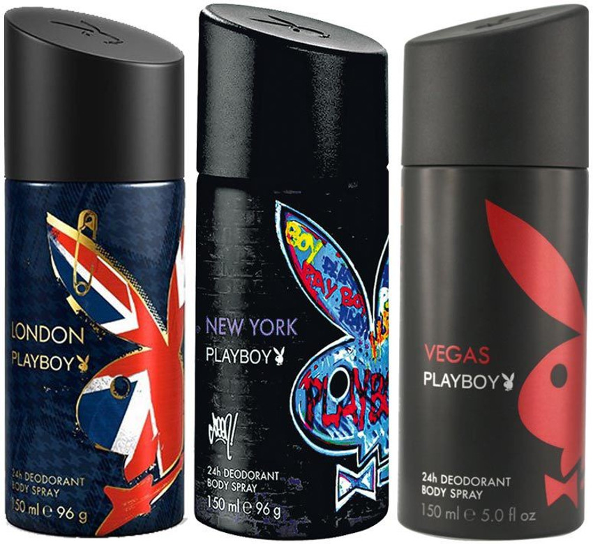 PLAYBOY London Newyork Vegas Deodorant Spray For Men Price in