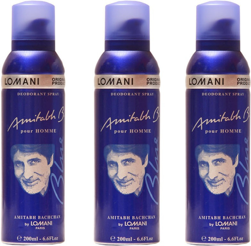 LOMANI Amitabh Blue Deodorant Spray For Men Women Price in