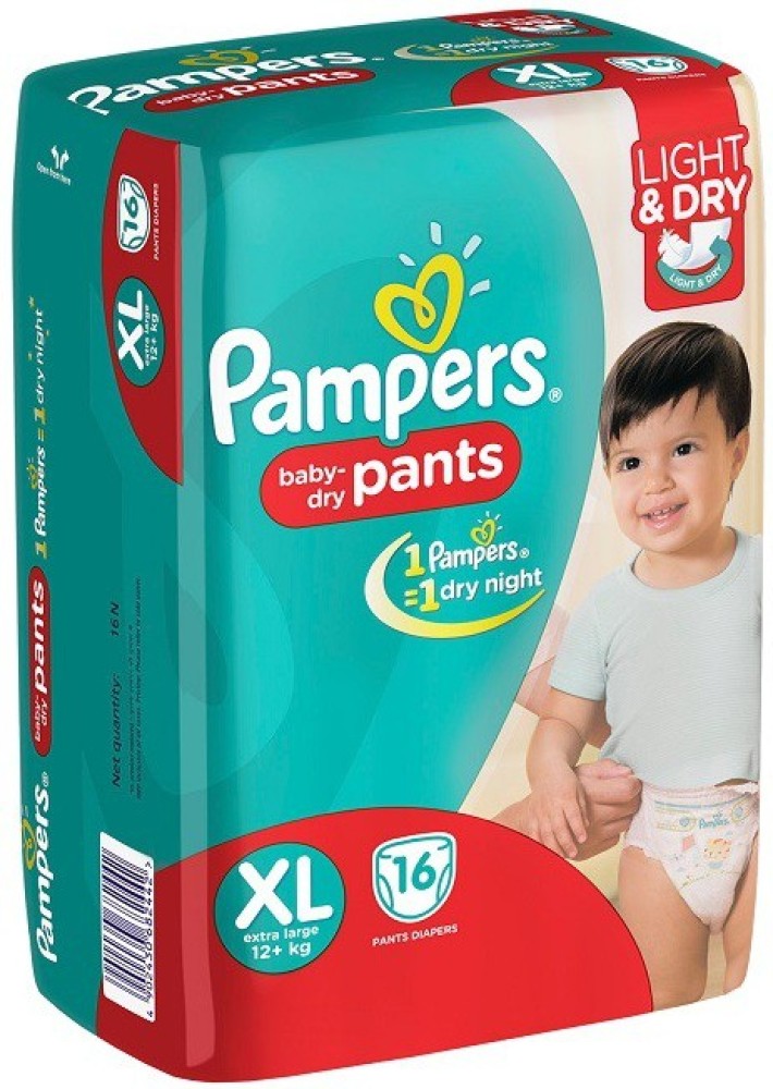 Pampers Pants Diapers - XL - Buy 16 Pampers Cotton Inner Cover Pant Diapers  for babies weighing < 17 Kg