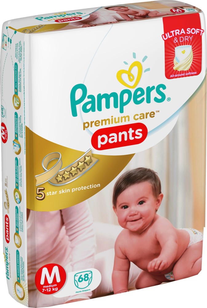 Buy Pampers Premium Care Diaper Pants  Medium Size 712 kg Online at Best  Price of Rs 899  bigbasket