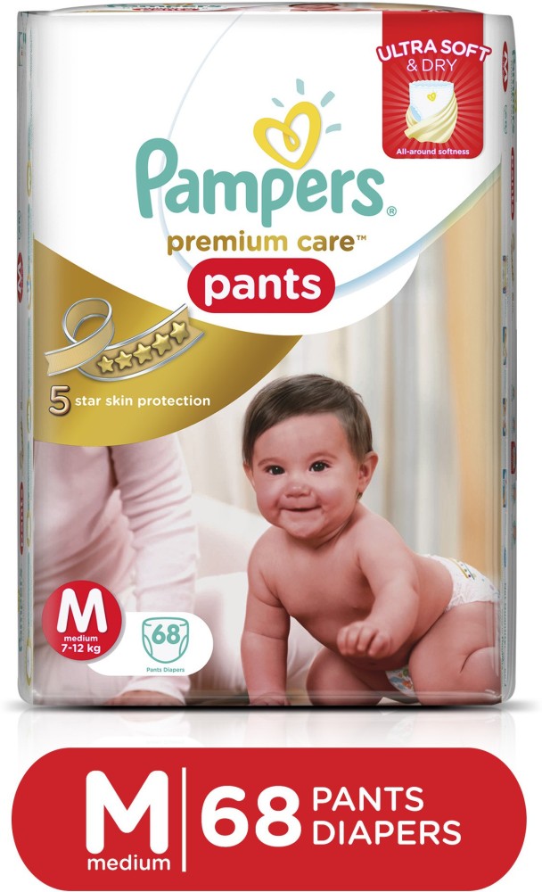 Pampers Premium Care Pants Medium size baby Diapers M 38 Count Softest  ever Pampers Pants