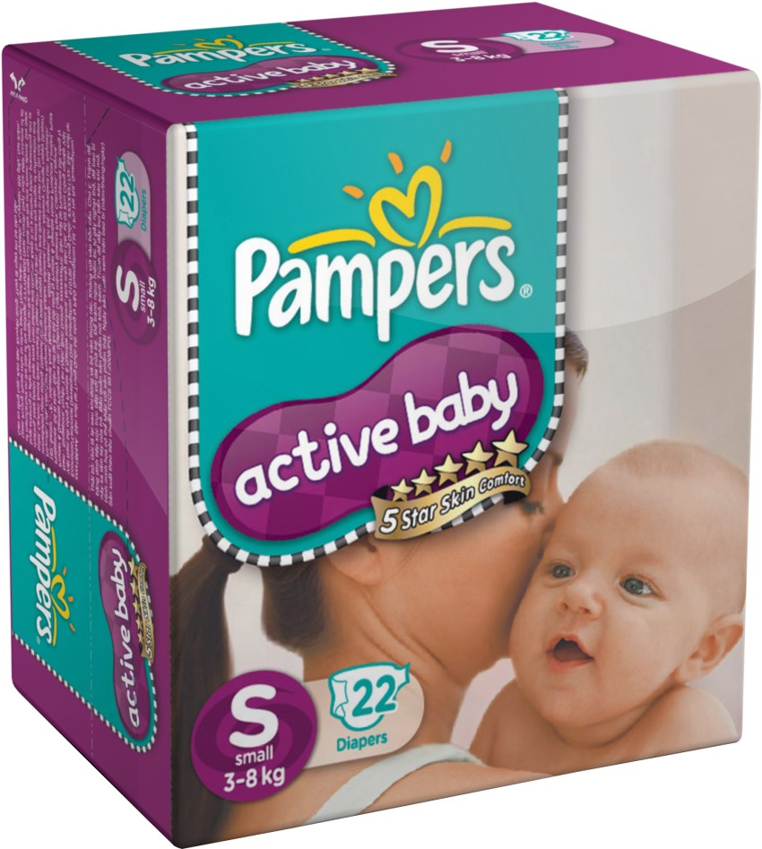 Buy Pampers Active Baby Diapers  Small 38 Kg 46 pcs Online at Best  Price of Rs 720  bigbasket