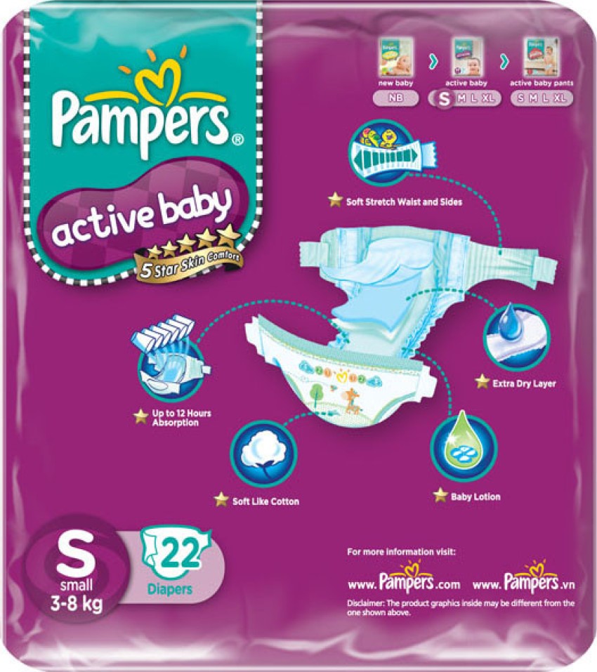 Buy PAMPERS ACTIVE BABY DIAPERS EXTRA LARGE (56 COUNT) Online & Get Upto  60% OFF at PharmEasy