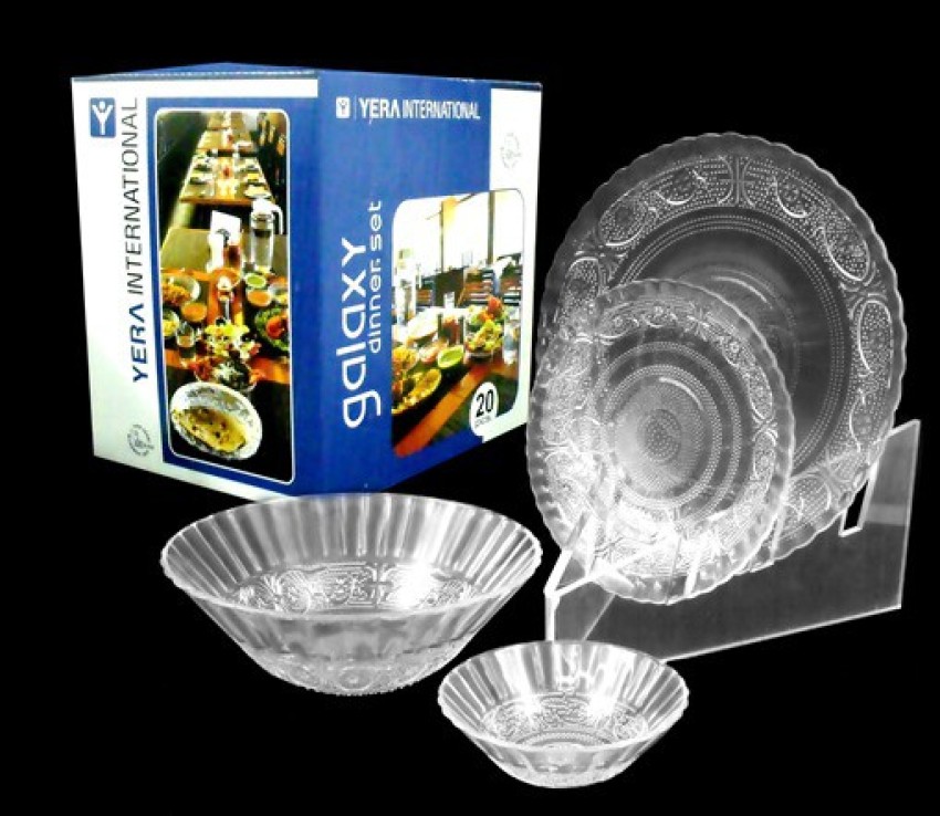 Glass dinner shop set price