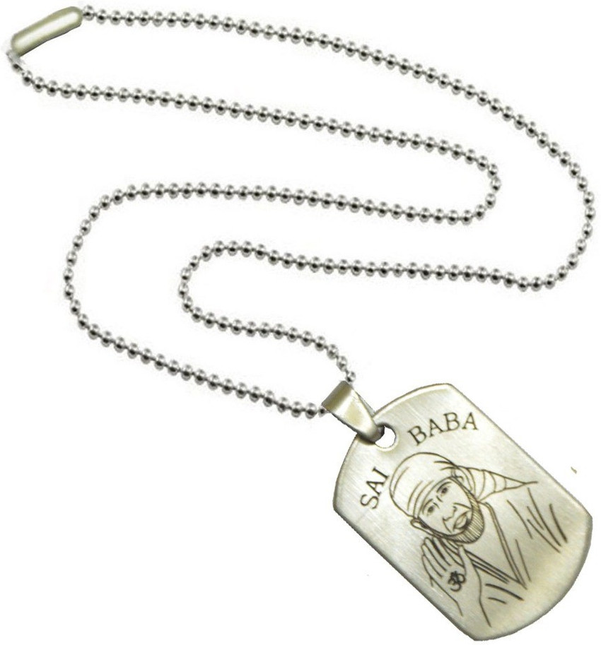 Men Style Shirdi Sai Baba plated Engraved Silver Dog Tag Price in