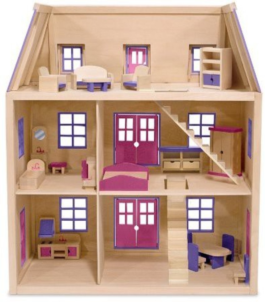 Melissa & doug sales wooden dollhouses