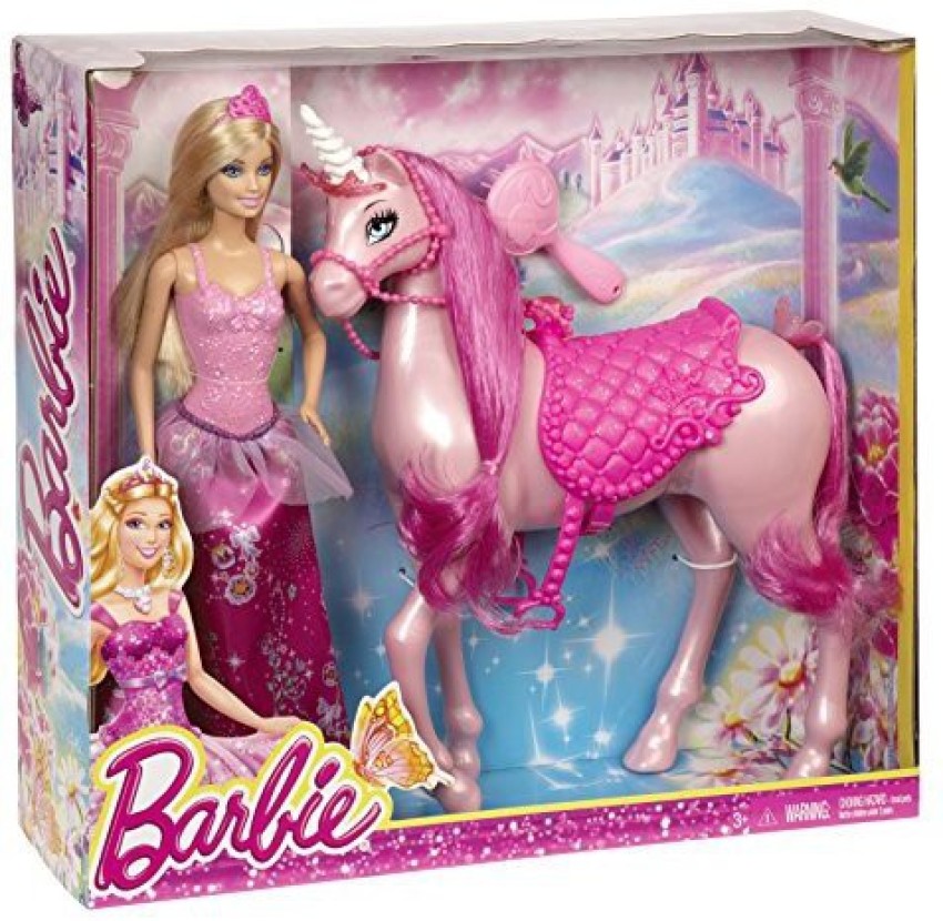 barbie princess doll and regal unicorn