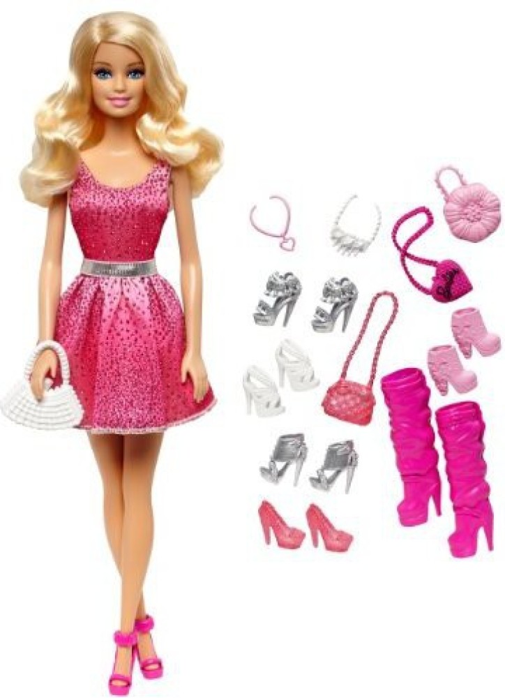 Barbie doll best sale shoes set