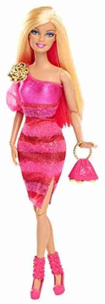 BARBIE Fashionista Barbie Doll Hot Pink Dress Fashionista