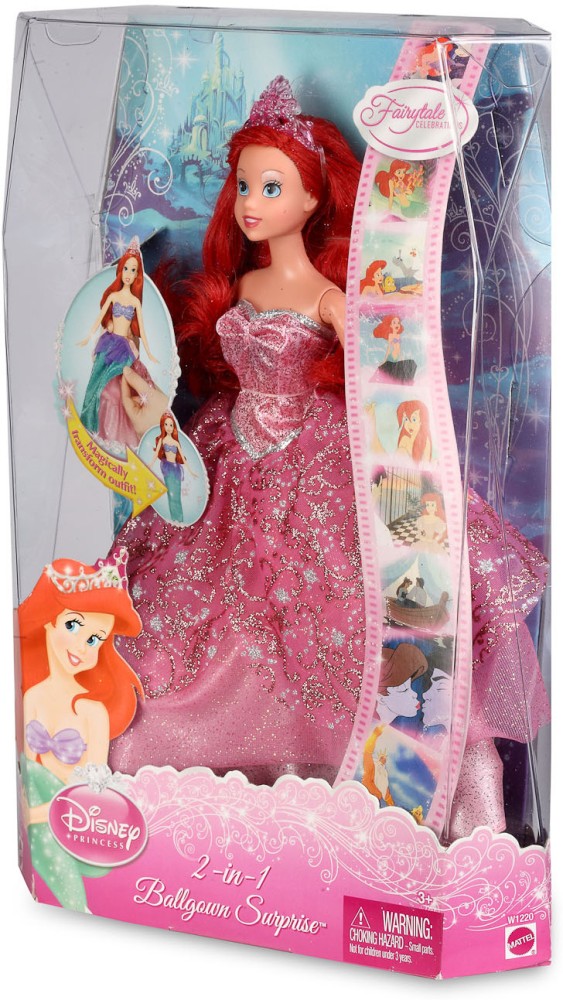 BARBIE Disney Princess 2-In-1 Ballgown Surprise Ariel Doll