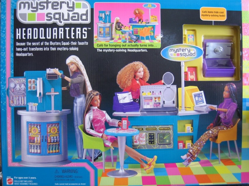 BARBIE MYSTERY SQUAD HEADQUARTERS Playset w CAFE Hang MYSTERY