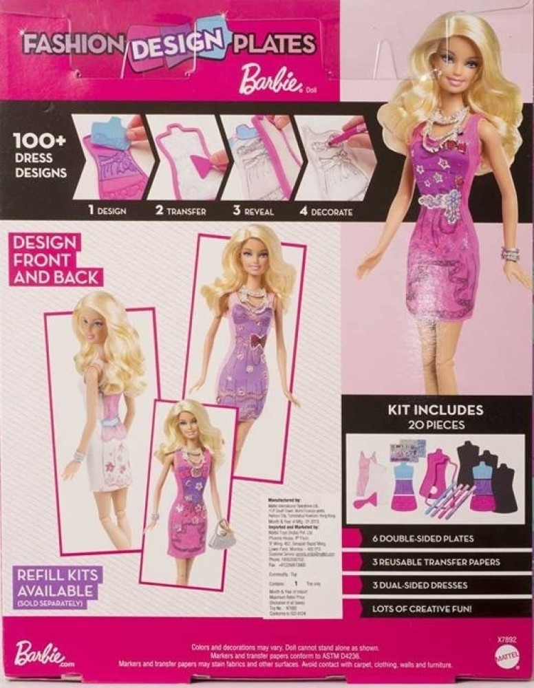 Barbie Fashion Plates Rub Design A Fashion Mattel Tara Boxed Art Designer, #407158504