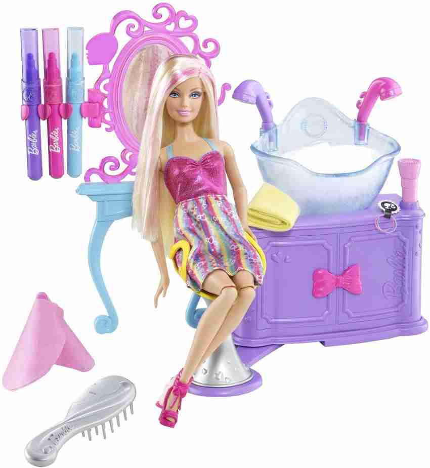Washing barbie doll hot sale hair