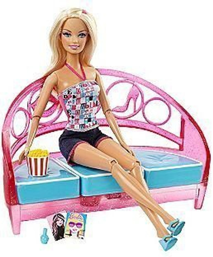MATTEL Barbie Girls Night In Doll And Couch Living Barbie Girls