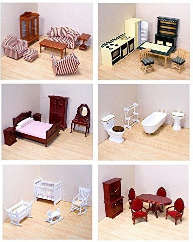 Melissa and doug store wooden dollhouse furniture