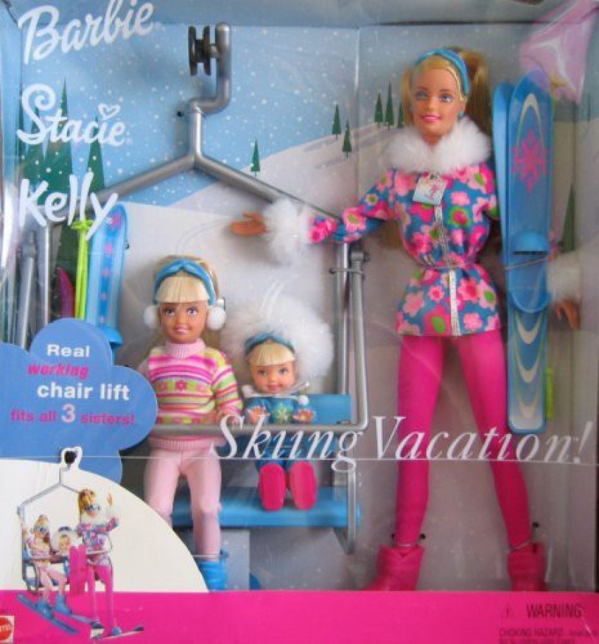 BARBIE Stacie Kelly Skiing Vacation Set W Working Chair Lift 2000