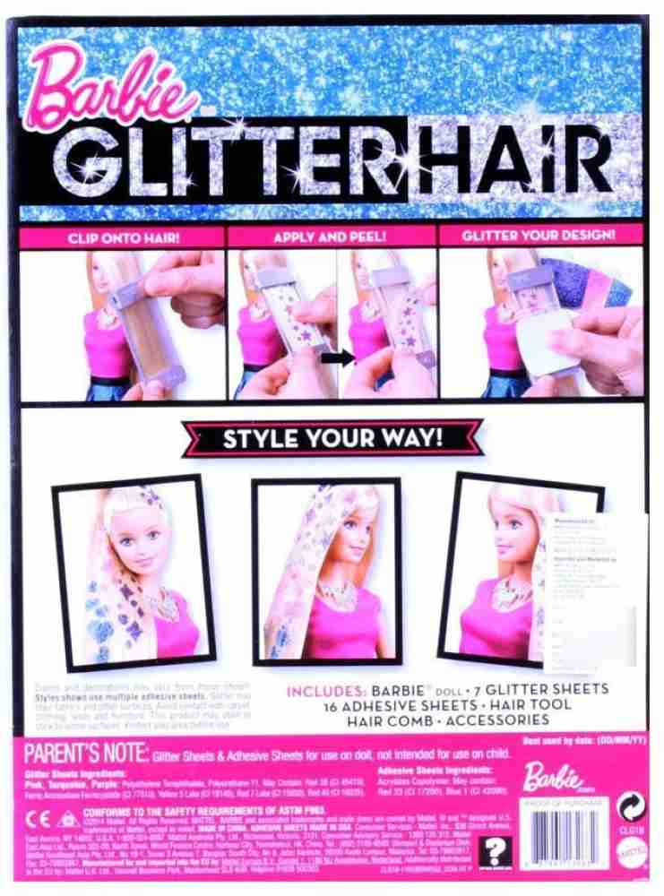 Barbie glitter best sale hair design doll