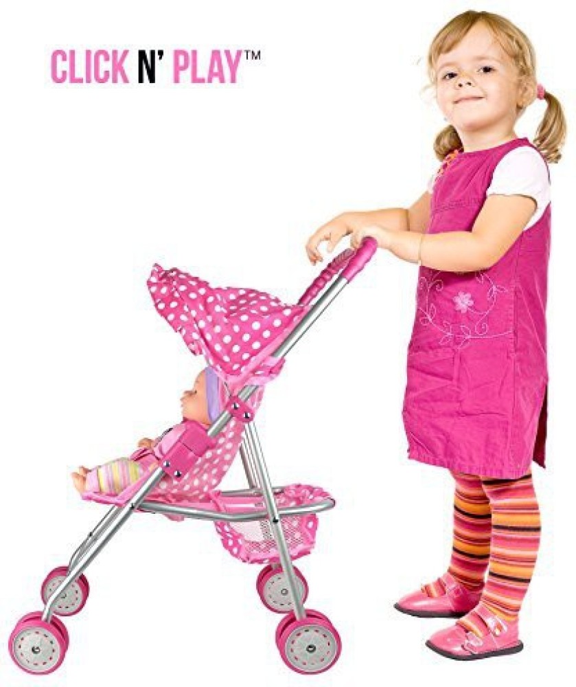 Precious toys Toys Pink White Polka Dots Foldable Doll Stroller With Hood Toys Pink White Polka Dots Foldable Doll Stroller With Hood shop for Precious toys products in