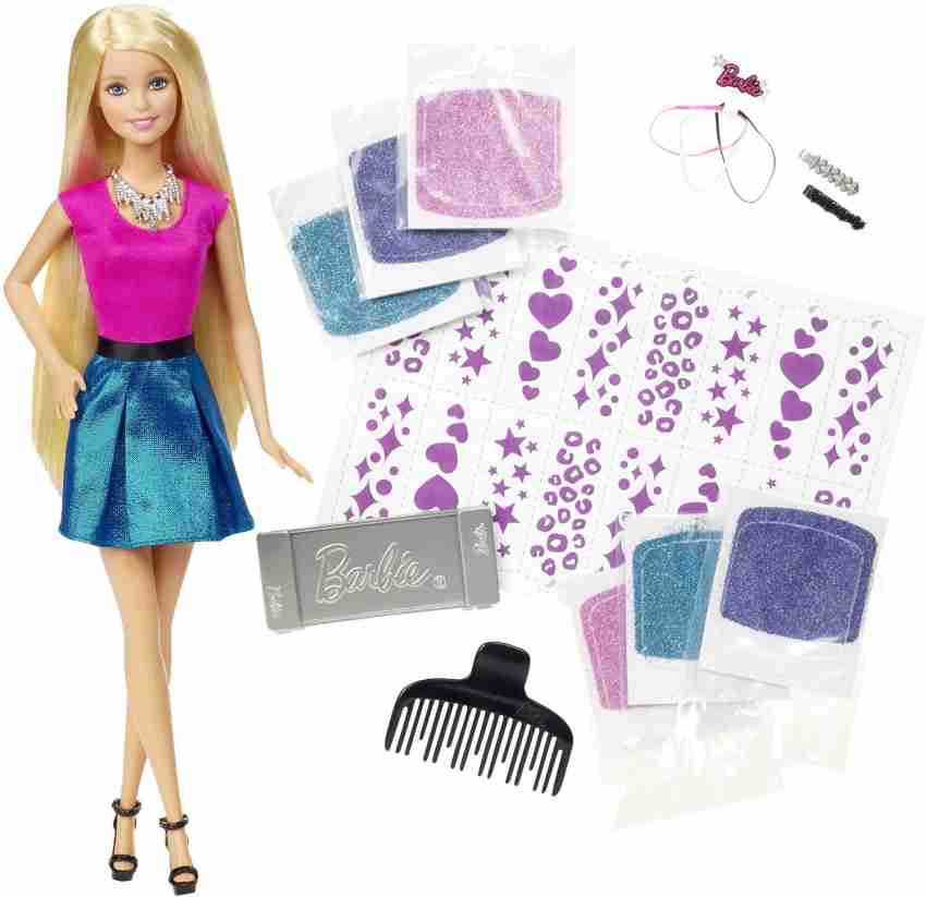 Barbie with glitter sales hair