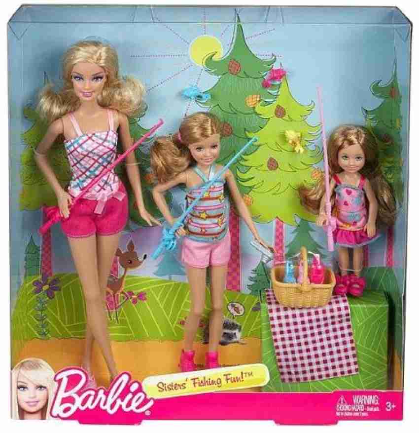 MATTEL Barbie Sisters' Fishing Fun Set Of 3 (Barbiestaciechelsea