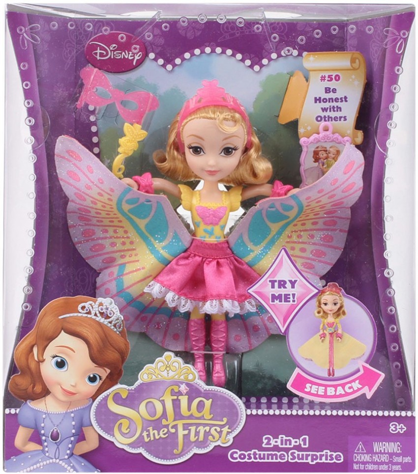 MATTEL Disney Sofia The First 5 inch 2-in-1 costume surprise Butterfly  Dress Doll- Pink - Disney Sofia The First 5 inch 2-in-1 costume surprise  Butterfly Dress Doll- Pink . shop for MATTEL