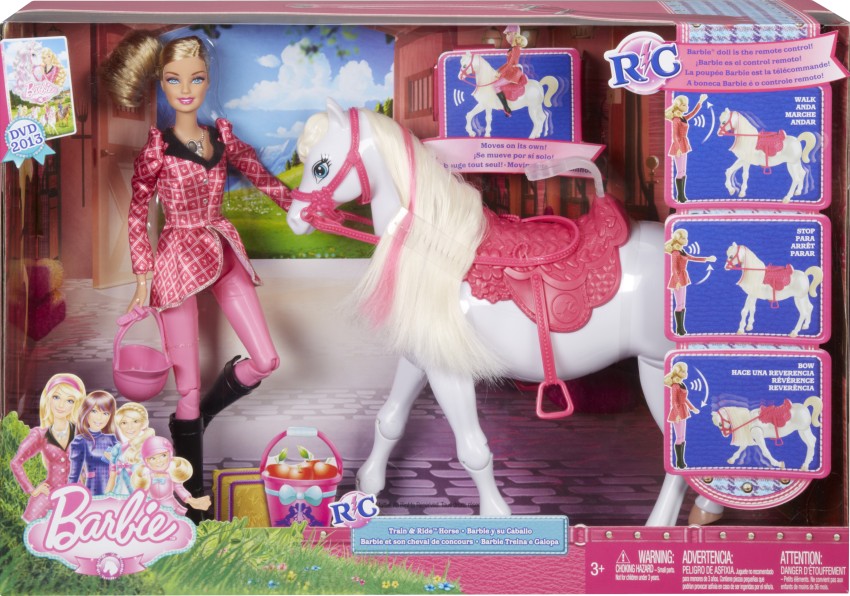 Barbie train and ride horse sale