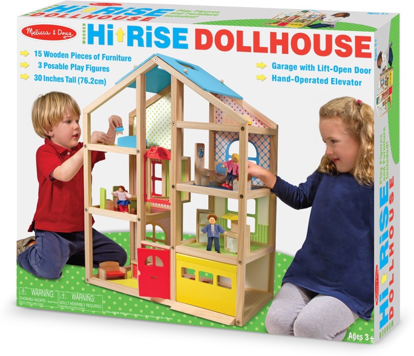 Melissa and doug hi rise sales wooden dollhouse