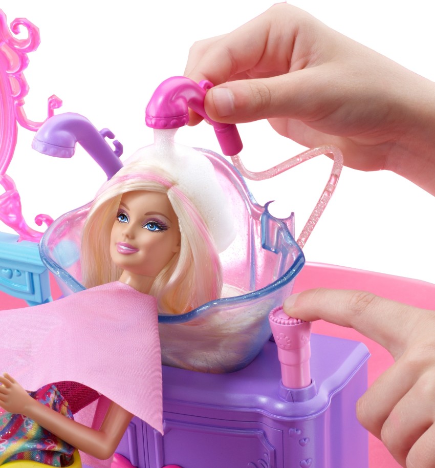 Washing barbie hot sale doll hair