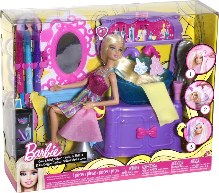 barbie hairtastic colour and wash salon