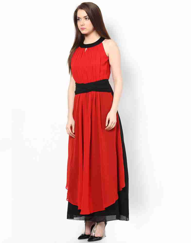 ATHENA Women Maxi Red Dress Buy Red Black ATHENA Women Maxi Red