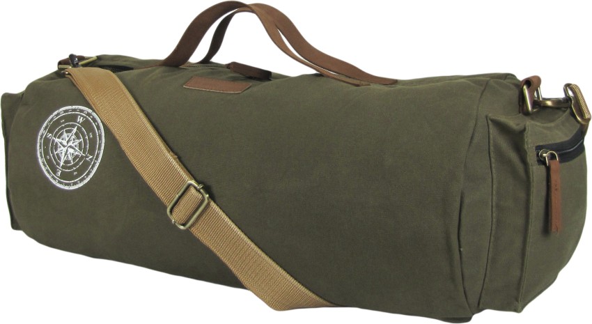 The House of Tara Waxed Canvas Duffle Gym Bag Duffel Without Wheels Green Price in India Flipkart