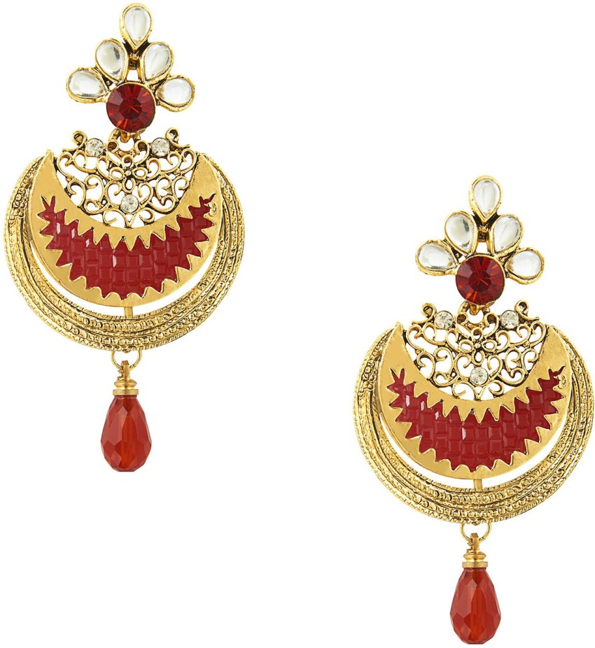 Buy Chand Bali Design Diamond Studded 18KT Yellow Gold Earrings Online |  ORRA