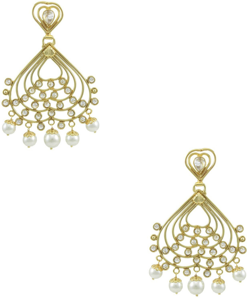 Flipkart Buy Orniza Polki Artificial Earrings in Clear Color