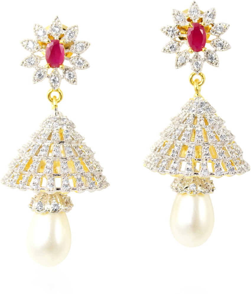Buy Karatcart Rose Gold Plated American Diamond Studded Jhumki Earrings at  Amazonin