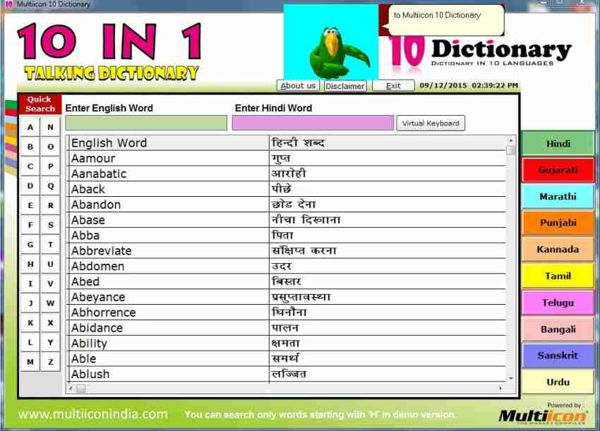 Multiicon 10 In 1 Dictionary (Pen Drive Version) - Multiicon 