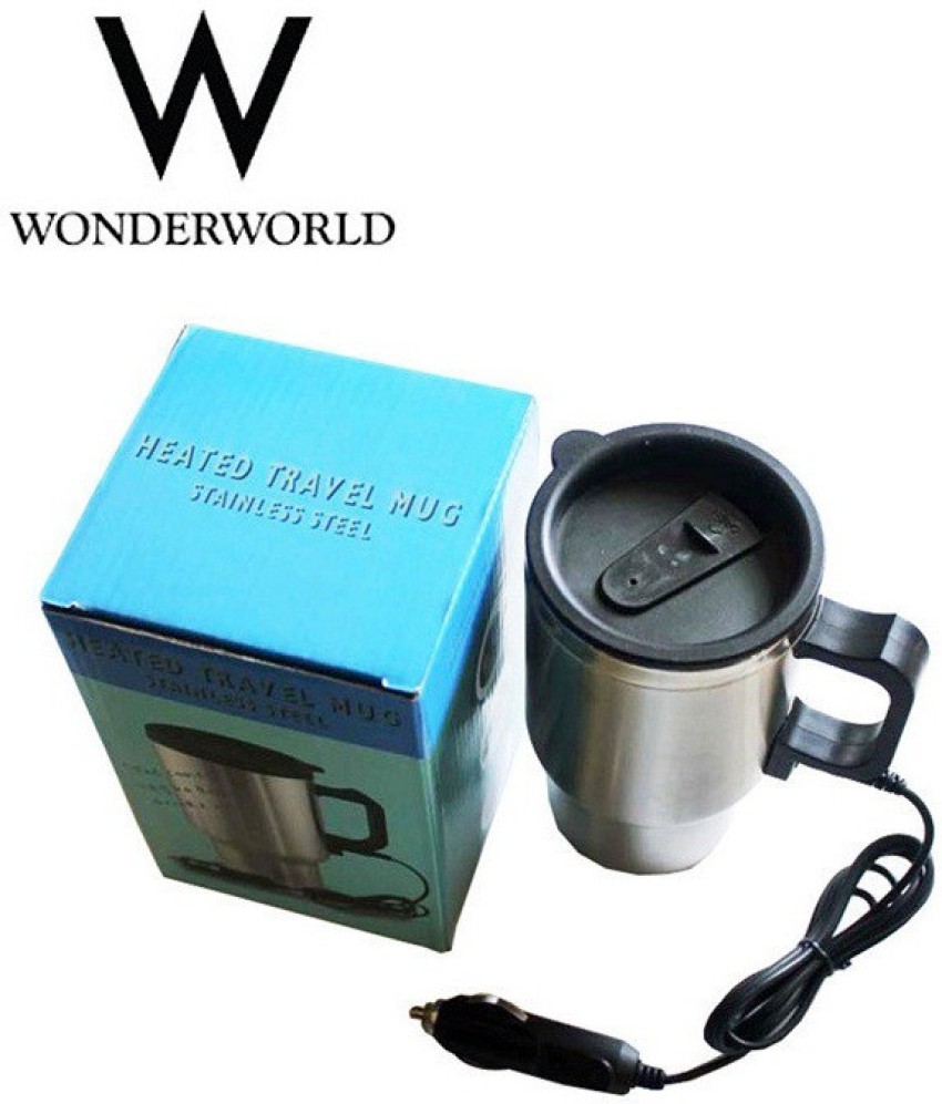 Mug chauffant de voiture portable, 350ml Travel Kettle, 304 Stainless Steel  Liner Car Heated Mug, 40~100℃ Adjustable, 12V 80W Fast Boiling Bottle